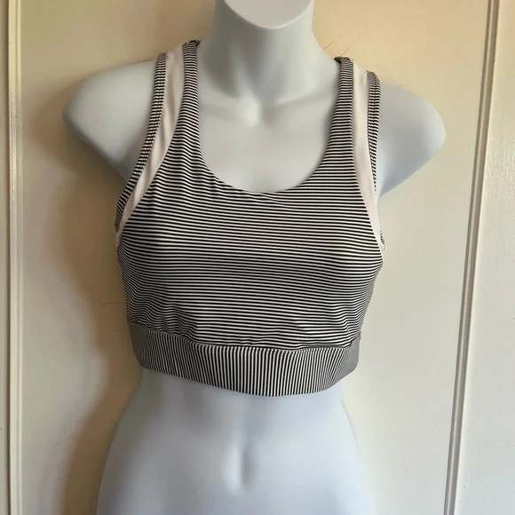 All Fenix Sports Bra grey and white stripes size small,  yoga, running, cycling. - Picture 4 of 11